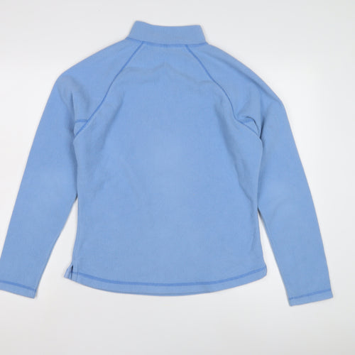 Women's Blue Fleece 1/4 Zip Sweatshirt, Mock Neck, Size M