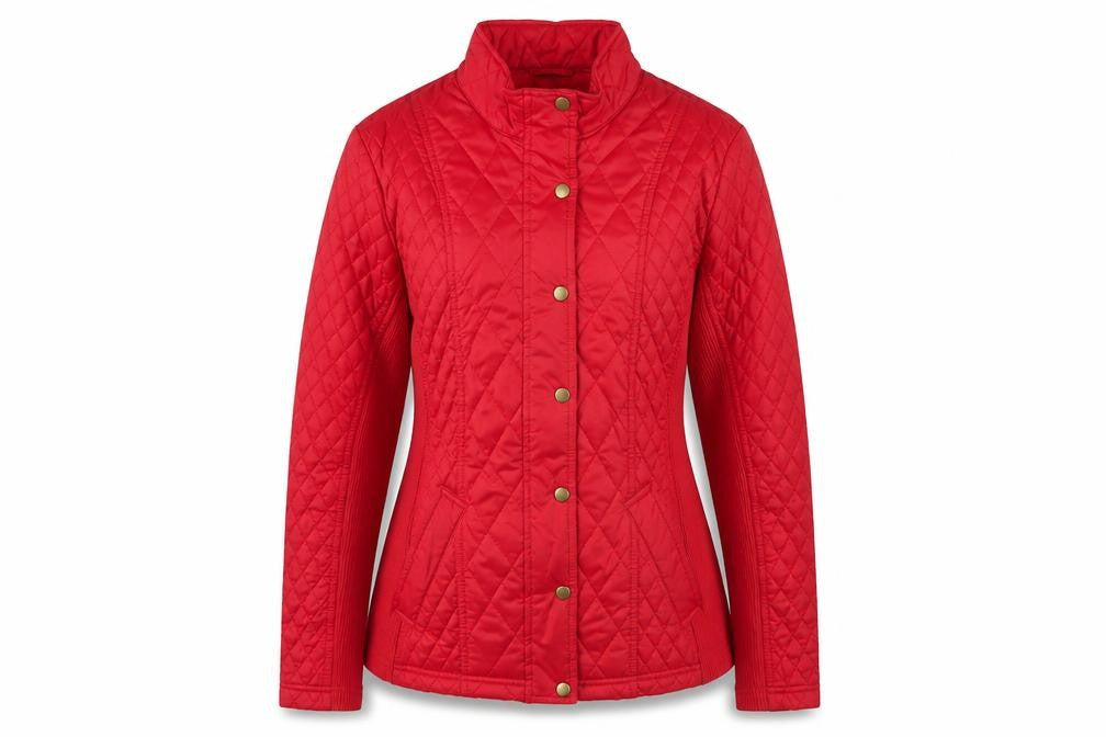 Front view of Merona Women's Red Quilted Jacket XL