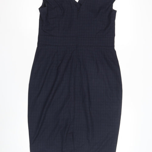 Next Women's Black Check Sheath Dress Size 12