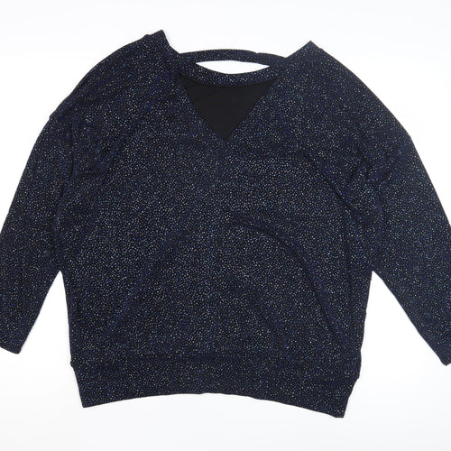 Roman Black Women’s 3/4 Sleeve Sparking Top