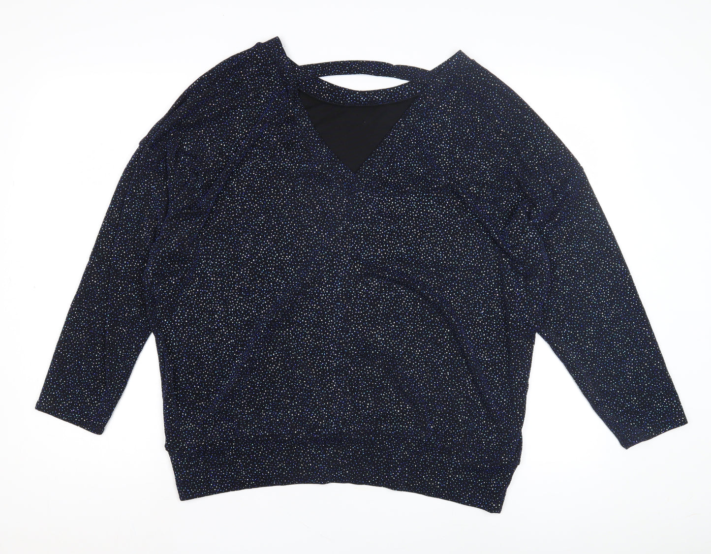 Roman Black Women’s 3/4 Sleeve Sparking Top