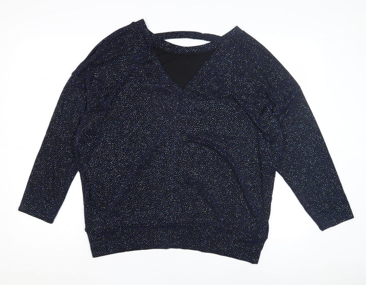 Roman Black Women’s 3/4 Sleeve Sparking Top
