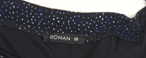 Roman Black Women’s 3/4 Sleeve Sparking Top