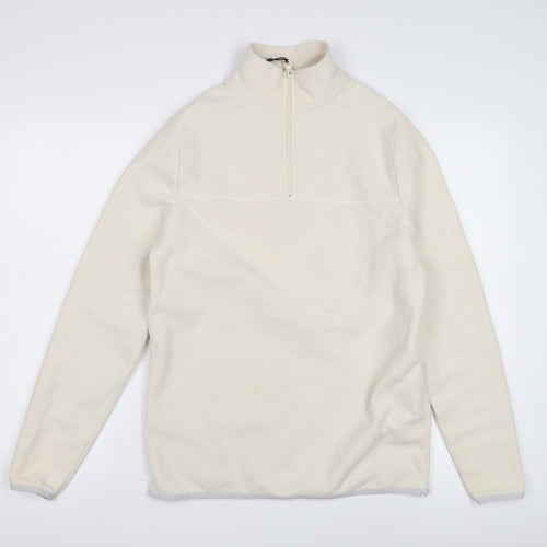 ASOS DESIGN Women's Ivory Sweatshirt, S, Casual 1/2 Zip