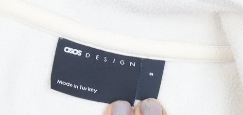 ASOS DESIGN Women's Ivory Sweatshirt, S, Casual 1/2 Zip
