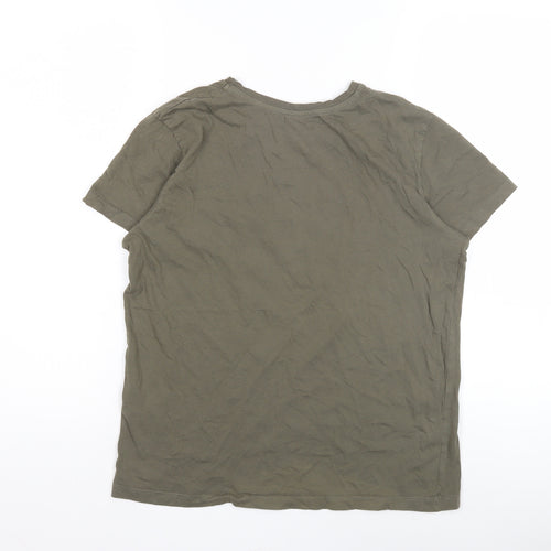 Pull&Bear Unisex Green Basic T-Shirt L