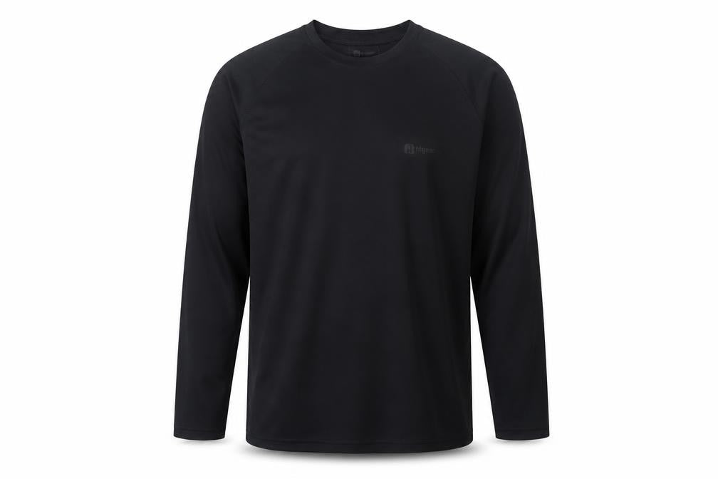 Front view of Hi Gear Men's Black XL Long Sleeve Active Top