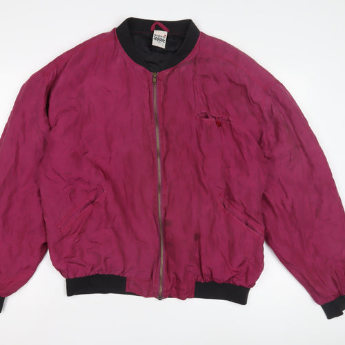 Avanti Men's Red Silk Bomber Jacket, M