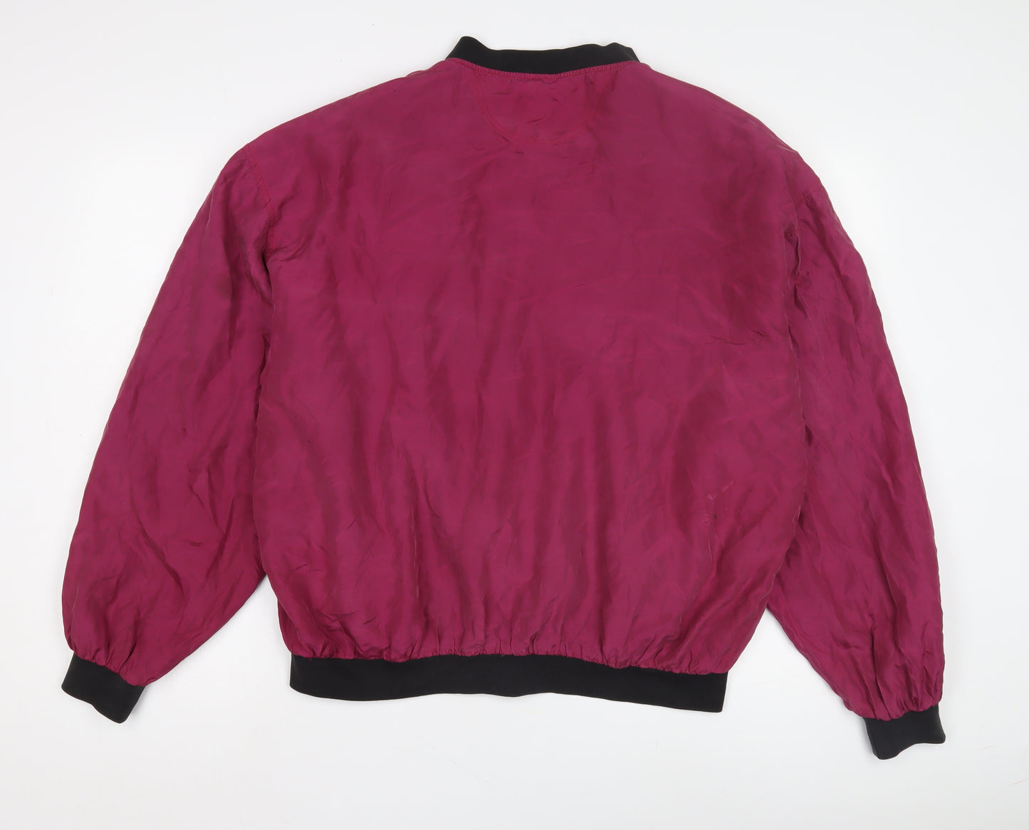 Avanti Men's Red Silk Bomber Jacket, M
