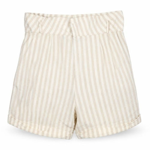 Glassons Women's Beige Striped Paperbag Shorts Size 10