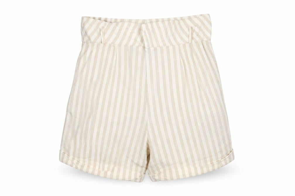 Glassons Women's Beige Striped Paperbag Shorts Size 10