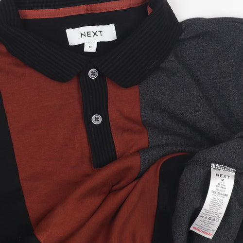 Next Men's Multicoloured Polo Shirt M Colourblock