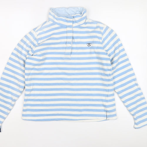 Lighthouse Women's Blue Striped Pullover Sweatshirt, Size 8