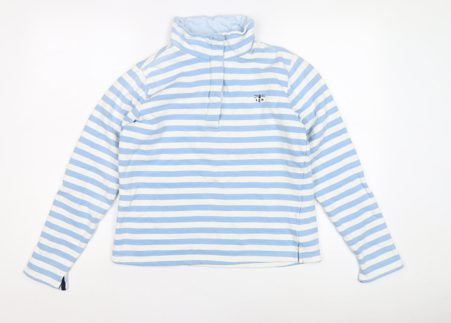 Lighthouse Women's Blue Striped Pullover Sweatshirt, Size 8