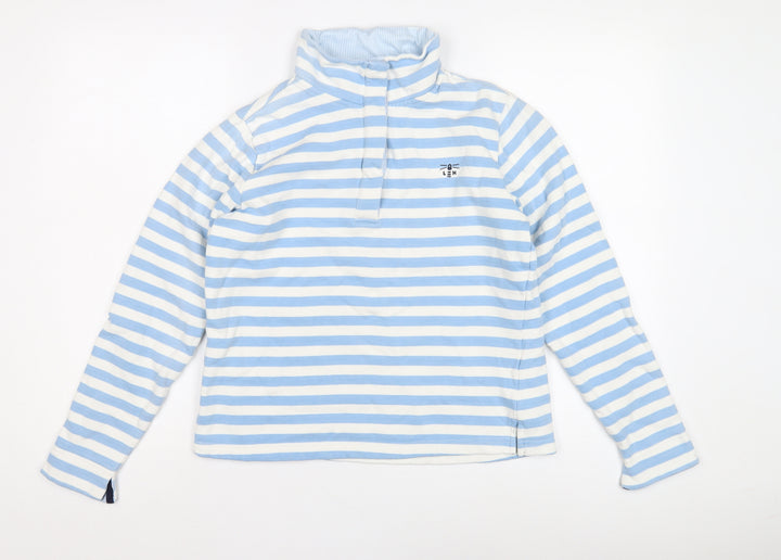 Lighthouse Women's Blue Striped Pullover Sweatshirt, Size 8
