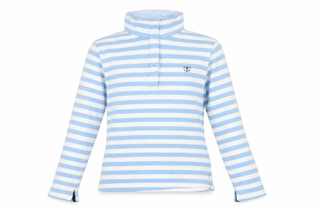 Lighthouse Women's Blue Striped Pullover Sweatshirt, Size 8