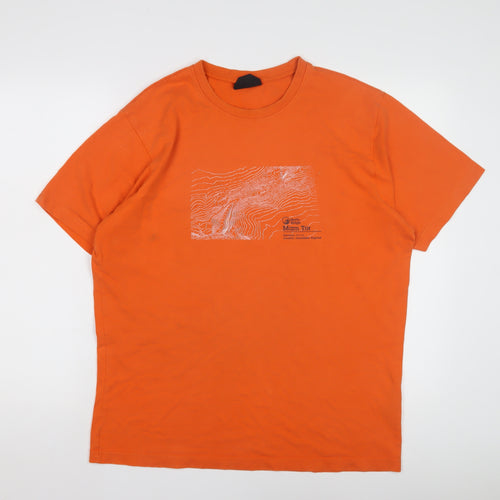 North Ridge Men's Orange Graphic Print T-Shirt, M