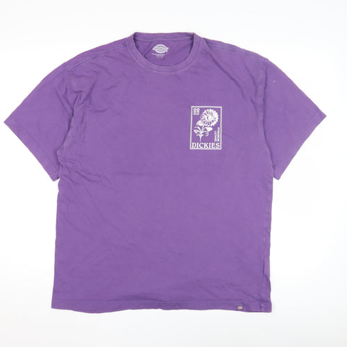 Dickies Men's Purple Graphic Print T-Shirt Medium