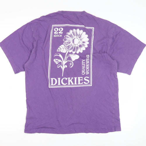 Dickies Men's Purple Graphic Print T-Shirt Medium