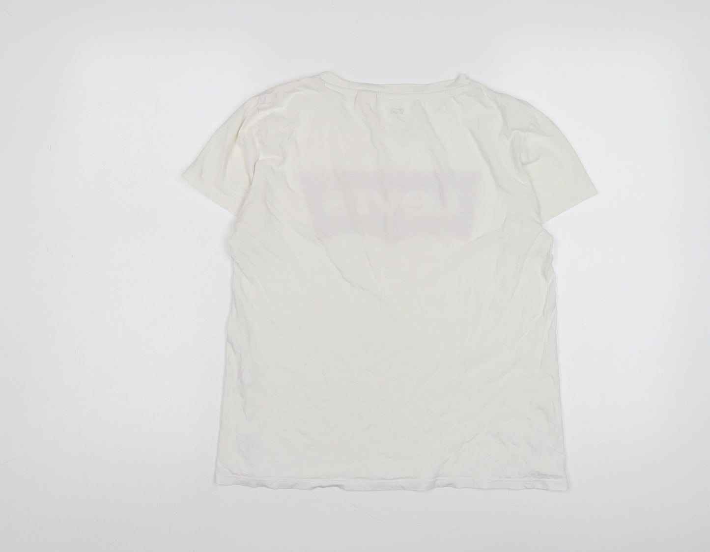 Levi's Women's White Logo T-Shirt, Size S, Cotton Casual Top