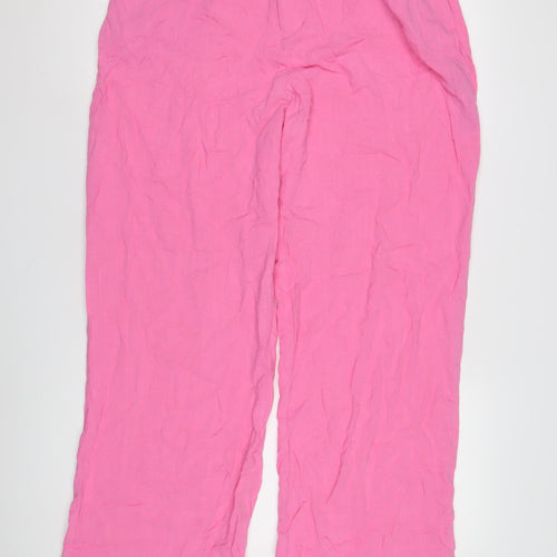 ASOS Women's Pink Linen Trousers - Size 12