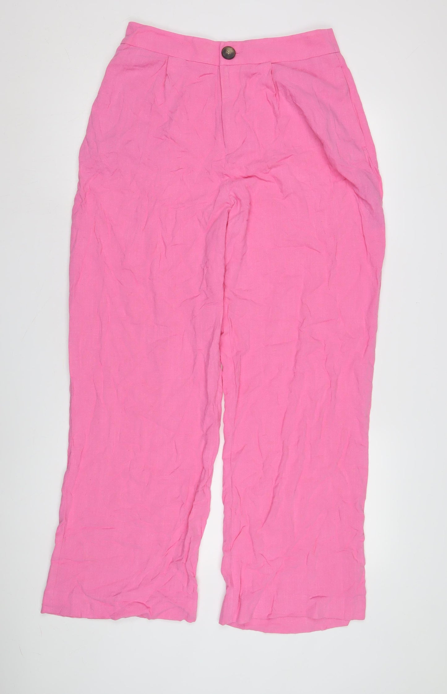 ASOS Women's Pink Linen Trousers - Size 12