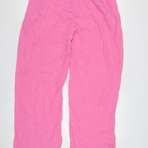ASOS Women's Pink Linen Trousers - Size 12