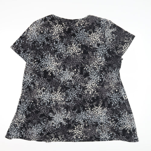 BM Collection Women's Black Geometric Top, Size 20