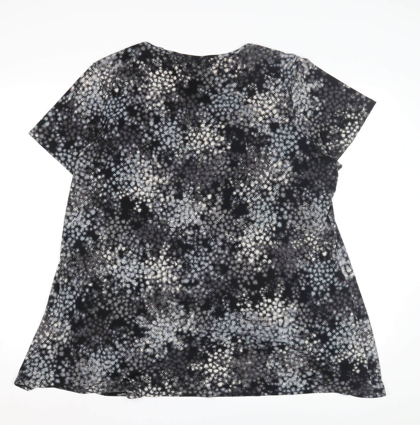 BM Collection Women's Black Geometric Top, Size 20