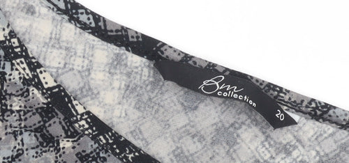 BM Collection Women's Black Geometric Top, Size 20