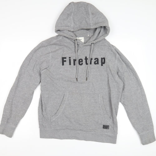Firetrap Men's Grey Pullover Hoodie - Size S