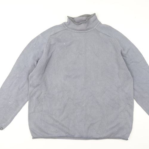 Next Men's XL Grey Pullover Jumper, Casual High Neck