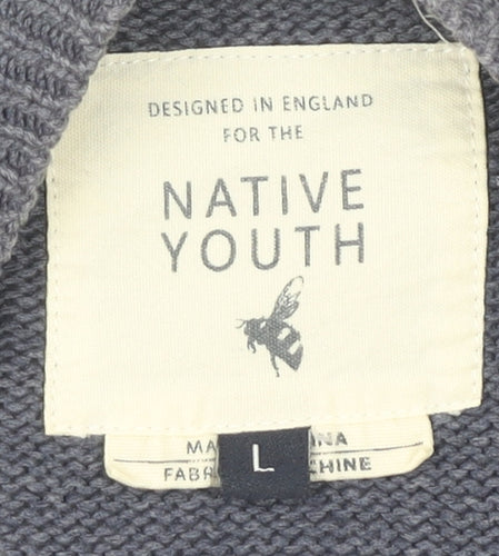 Native Youth Unisex Blue Pullover Jumper Size L