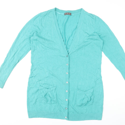 Marks and Spencer Women's Green V-Neck Cardigan, Size 16