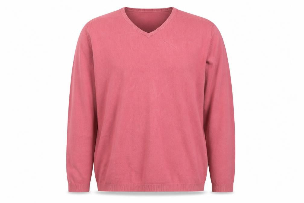 Front view of Marks & Spencer Men's Pink V-Neck Pullover 2XL Jumper