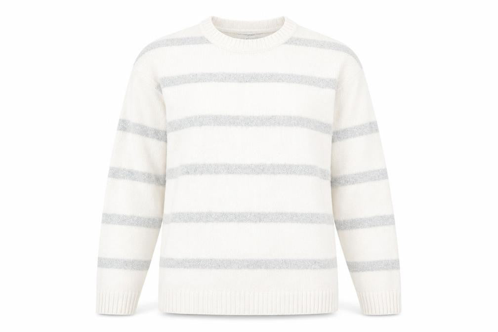 Front view of Marks & Spencer Women's Ivory Striped jumper S