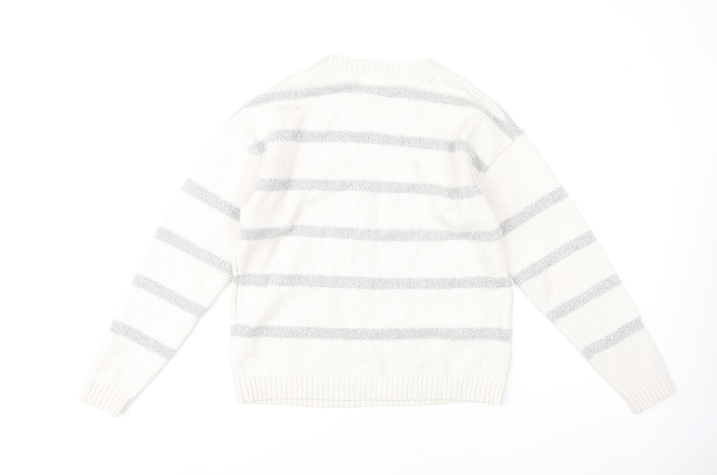 Marks and Spencer Women's Ivory Striped Pullover Jumper S
