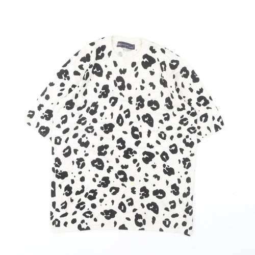 Marks and Spencer Women's M White Animal Print T-Shirt