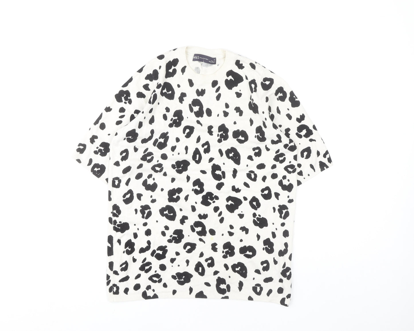 Marks and Spencer Women's M White Animal Print T-Shirt