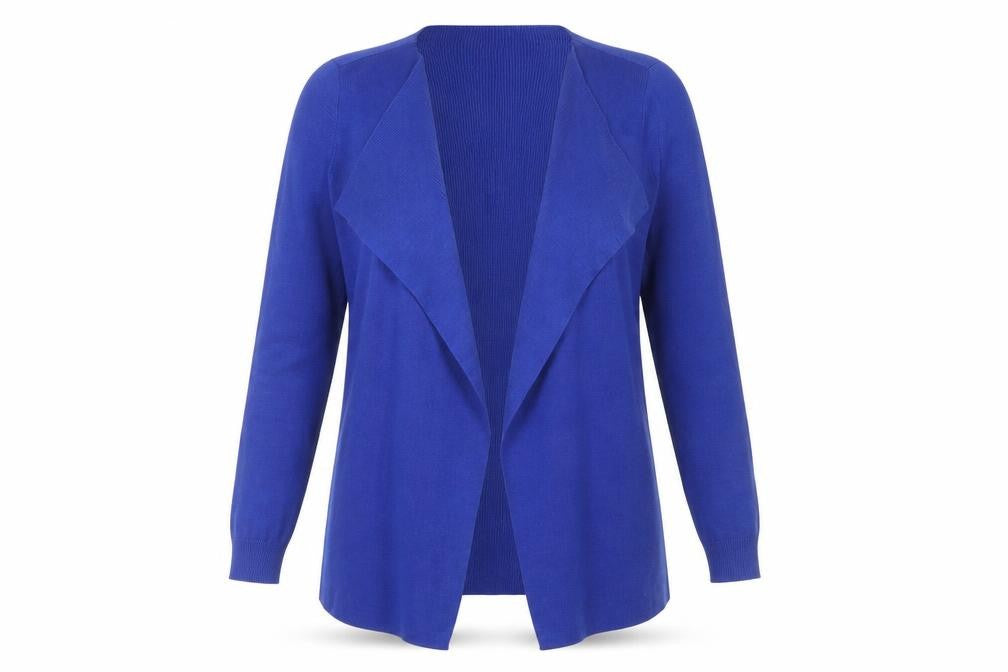 Front view of Marks & Spencer Women's Blue Open Front Cardigan M