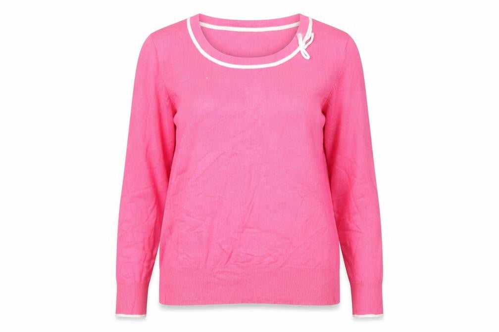Front view of M&Co Women's Pink jumper, size 20