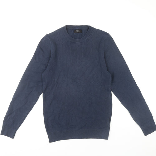 Next Men's Blue Cotton Pullover Jumper Size S