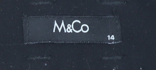 M&Co Women's Black Trousers Size 14, Regular Fit