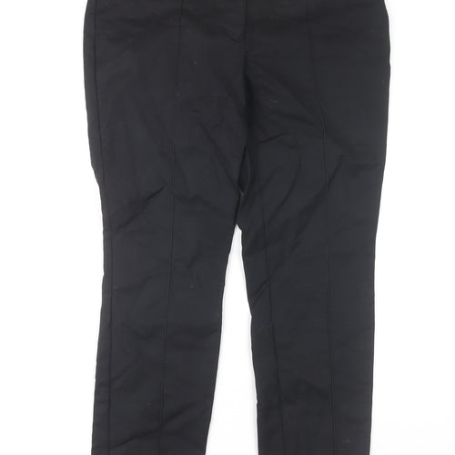 Next Women's Black Straight-Leg Trousers Size 12
