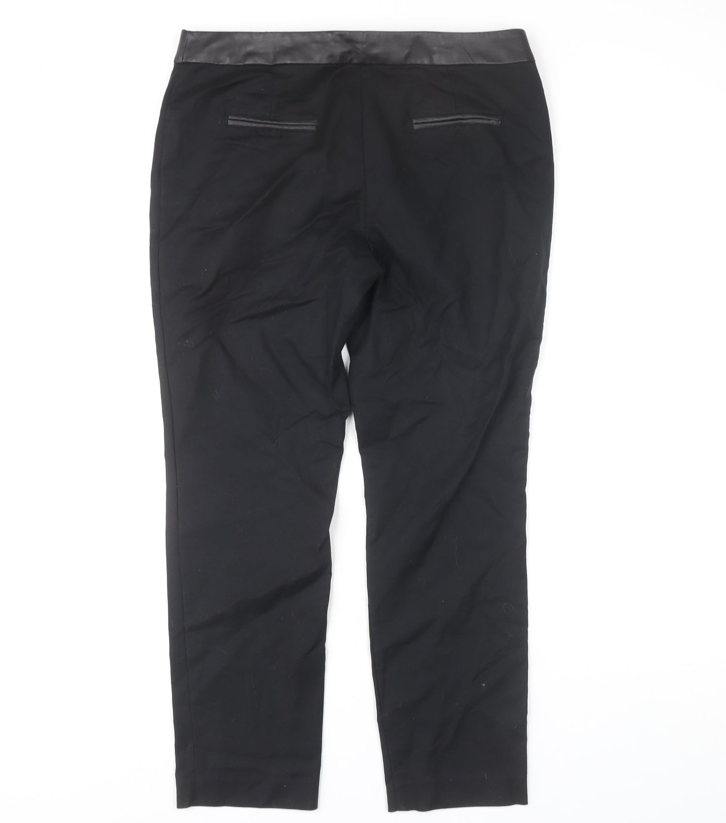 Next Women's Black Straight-Leg Trousers Size 12