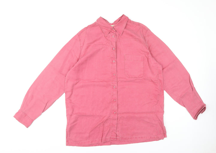 Marks and Spencer Women's Pink Button-Up Shirt UK 16