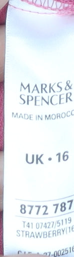 Marks and Spencer Women's Pink Button-Up Shirt UK 16
