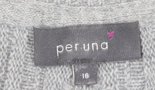 Per Una Women's Grey Jumper Dress Size 16