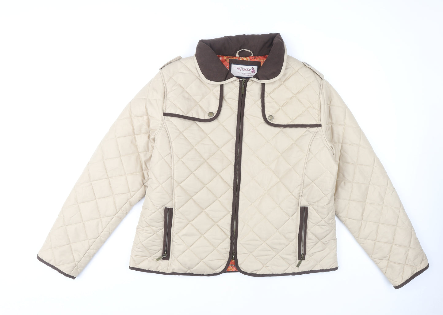 Tayberry Women's Beige Quilted Jacket XL