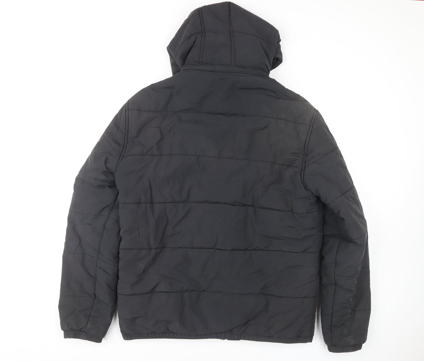 U.S. Polo Assn. Men's Black L Hooded Puffer Jacket
